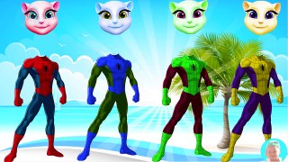 Talking Angela Spiderman Wrong Head Finger Family Colors Learn