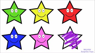 Learn Colours with Smiley Face STARS & BALLS Colouring Pages!