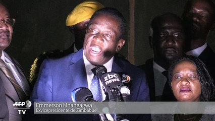 De regreso a Zimbabue, Mnangagwa anuncia "una nueva democracia"