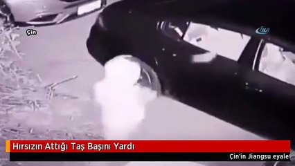Hırsızın Attığı Taş Başını Yardı