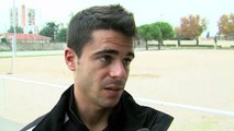 Le défenseur du FC Martigues Yohan Lamothe après le succés du FCM à Berre