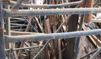 Çankırı'da inşaat iskelesi çöktü
