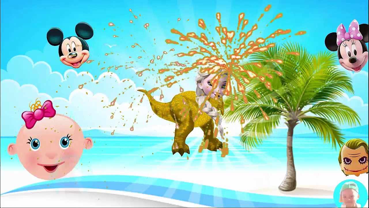 Minnie mouse mickey mouse Frozen Elsa Head Dinosaur Finger Family Colors Learn