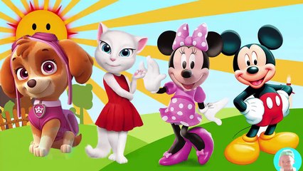 Wrong eyes Paw Patrol Talking Angela Minnie Mouse Disney Mickey Mouse Finger family song complicatio
