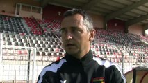 L'entraîneur du FC Martigues Jean-Luc Vannuchi avant le déplacement à Béziers