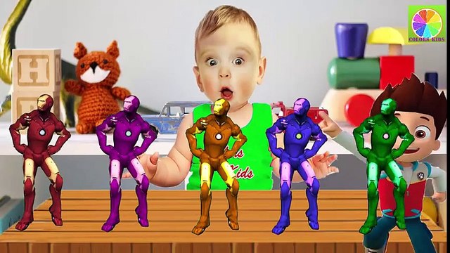 Baby Learn Colors with Iron Man for Children Baby Cry Finger Family song Nursery Rhymes For Kids