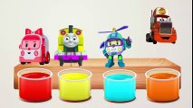 Bathing Colors Fun   Thomas and friends, Robocar Poli   Colors for Children to Learn with Vehicles