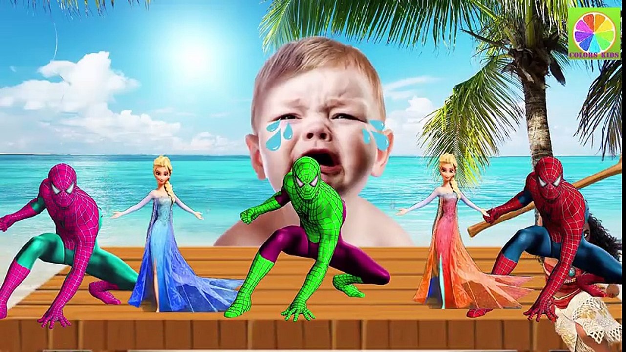 Learn Colors With Frozen Elsa & Spiderman for Children   Best Learning Videos for Kids Finger Family