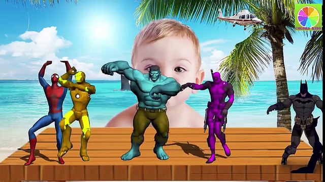 Superheroes Dancing COLORS Learn Colors With COLORFUL Superheroes Finger Family song for Toddlers