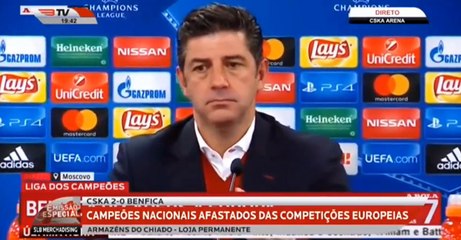 Rui Vitória queixa-se de penaltis não assinalados e dos autogolos
