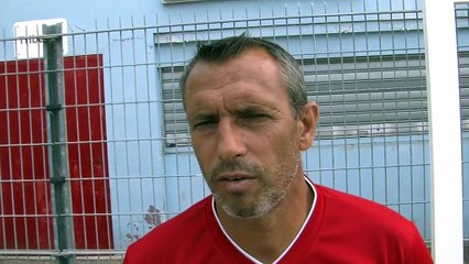 Franck Priou avant le match Martigues Sète