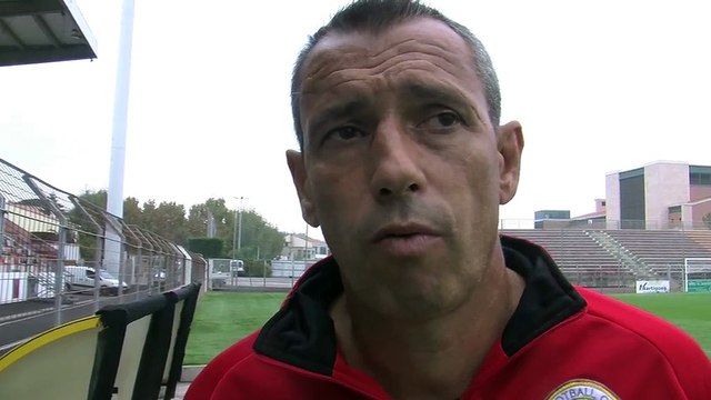 L'entraîneur du FC Martigues Franck Priou avant le déplacement à Gémenos