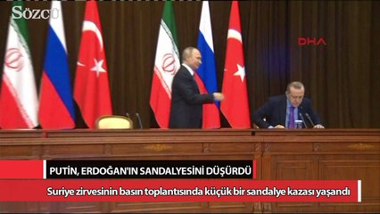 Putin, Erdoğan'ın sandalyesini düşürdü