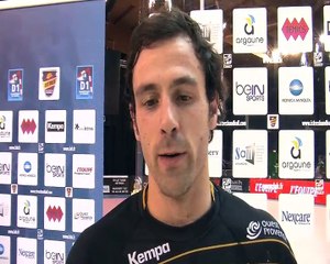 La décéption d'Yvan Gerard après la défaite des siens l'issue du derby face à AIx (35-28)