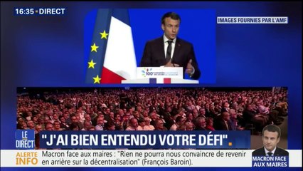 Macron devant les maires : "Ce que je vais vous dire aujourd'hui n'a pas vocation à vous satisfaire automatiquement (...) mais à être appliqué"