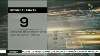 Al menos nueve muertos por incendio en edificio de Taiwán