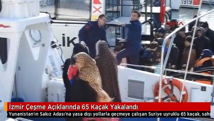 İzmir Çeşme Açıklarında 65 Kaçak Yakalandı