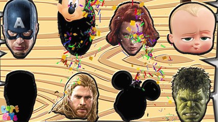 Mickey Mouse Boss Baby and Avengers Heads Finger Family Rhymes for Kids, Children