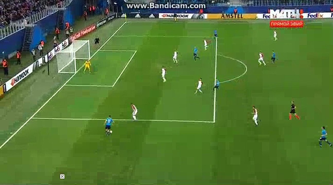 Artem Dzyuba Penalty Missed Zenit Petersburg 1-0 FK Vardar 23.11.2017