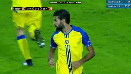 Josef Husbauer Goal - Maccabi Tel Aviv 0-2 SK Slavia Praha 23.11.2017