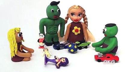 Baby Elsa and Baby Hulk Playing Problem Pranks FROZEN ELSA Play Doh Kids Cartoon Stop Motion