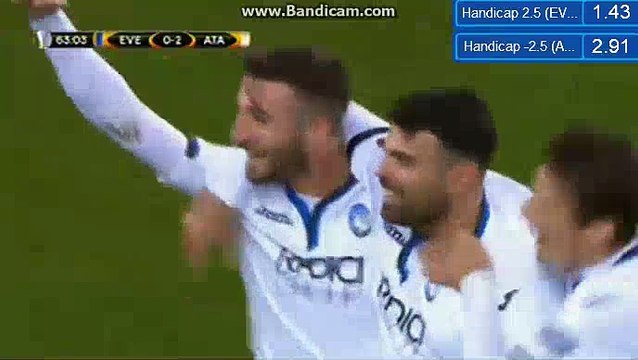 Bryan Cristante Goal - Everton 0-2 Atalanta Bergamo 23.11.2017