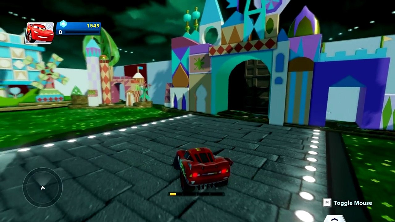 Disney Pixar Cars. Race in the Disneyland. Lightning McQueen and Mater