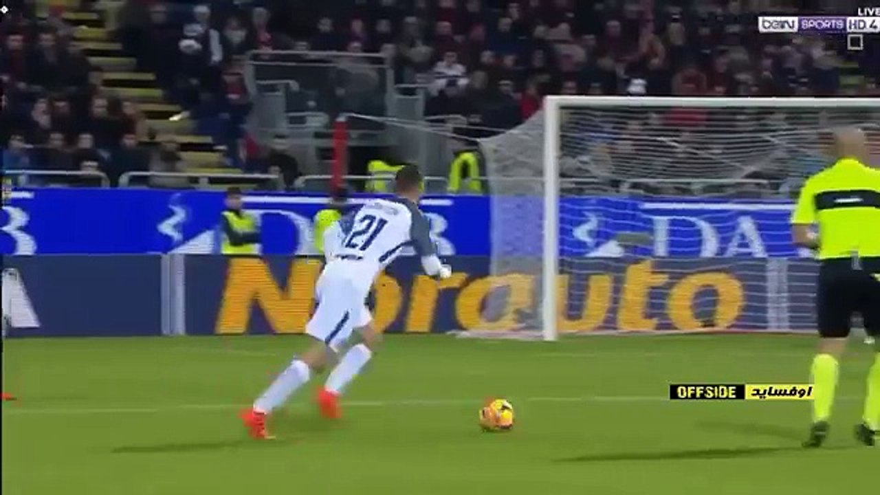 ملخص المباراة المثيرة انتر ميلان وكاليارى 1-3 / ثنائية وتألق ايكاردى بتعليق حفيظ دراجى