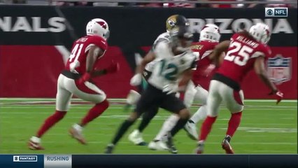 Keelan Cole stiff arms for a HUGE gain