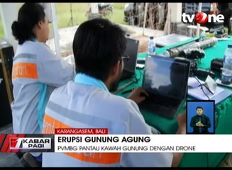 PVMBG Pantau Kawah Gunung Agung dengan Drone