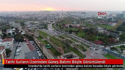 Tarihi Surların Üzerinden Güneş Batımı Böyle Görüntülendi