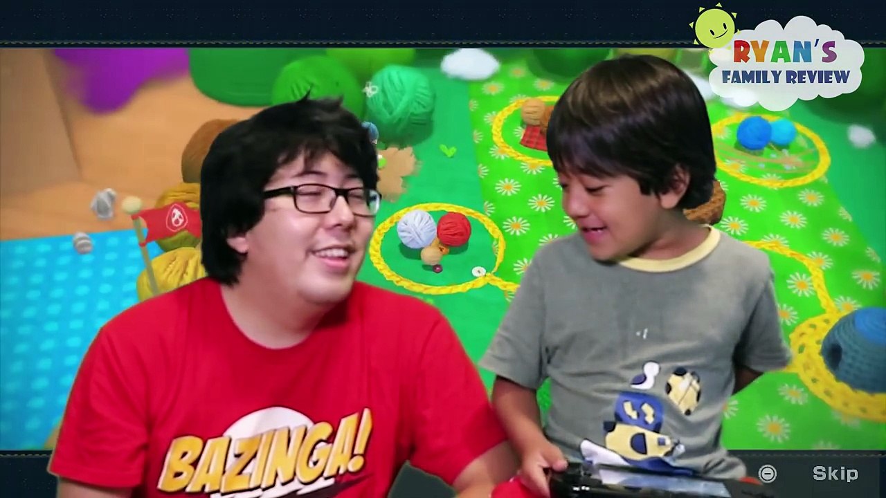 Surprised Yoshi Eggs! Let's Play Yoshi's Wooly World with Ryan's Family Review-TSRMGZv7l3I