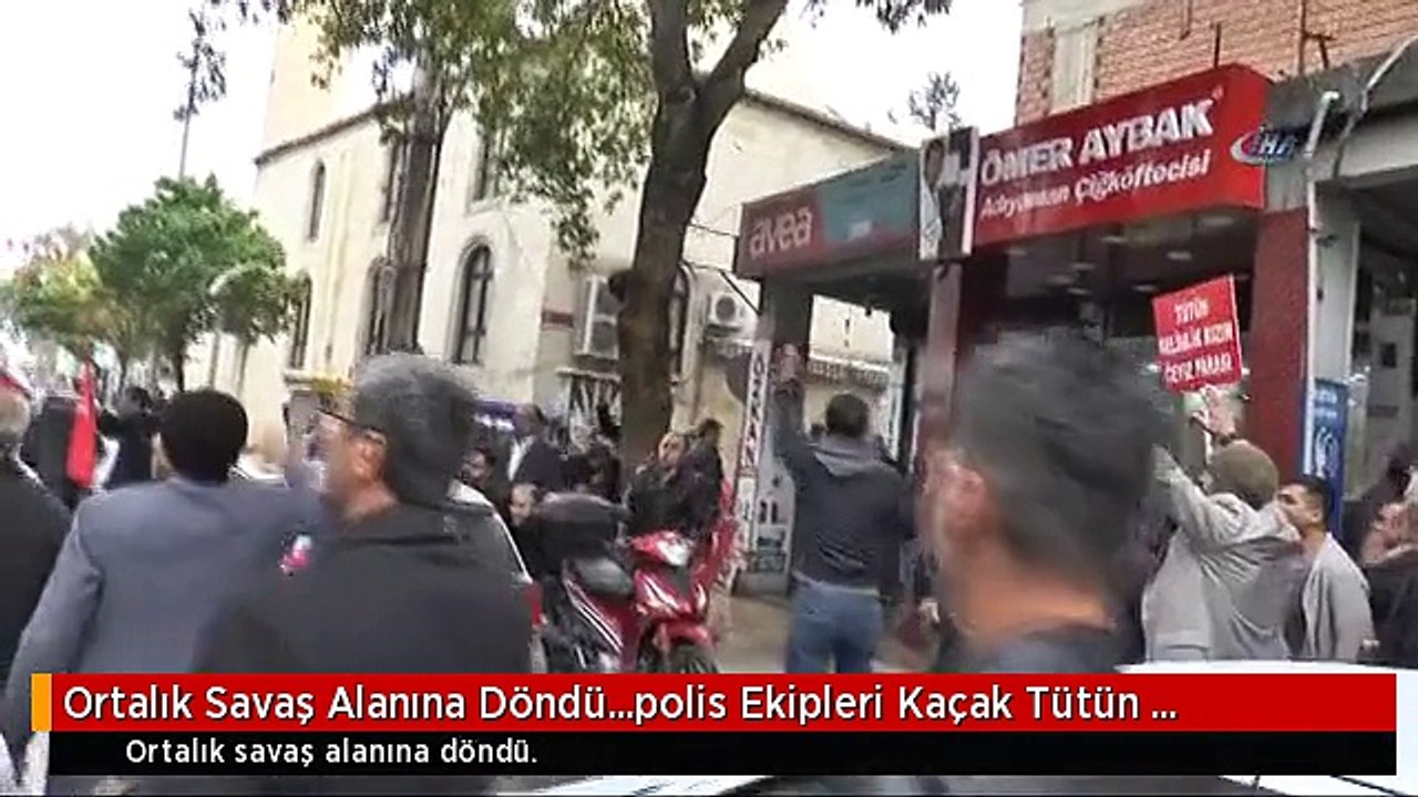 Ortalık Savaş Alanına Döndü...polis Ekipleri Kaçak Tütün Eylemcilerini Su Sıkarak Dağıttı