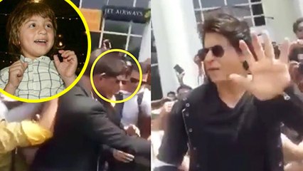 Shahrukh Khan and Abram MOBBED at London Airport