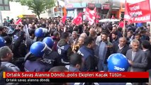 Ortalık Savaş Alanına Döndü...polis Ekipleri Kaçak Tütün Eylemcilerini Su Sıkarak Dağıttı