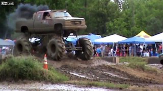 Spring Mud Flying at the Barnyard Boggers Mega Truck Event