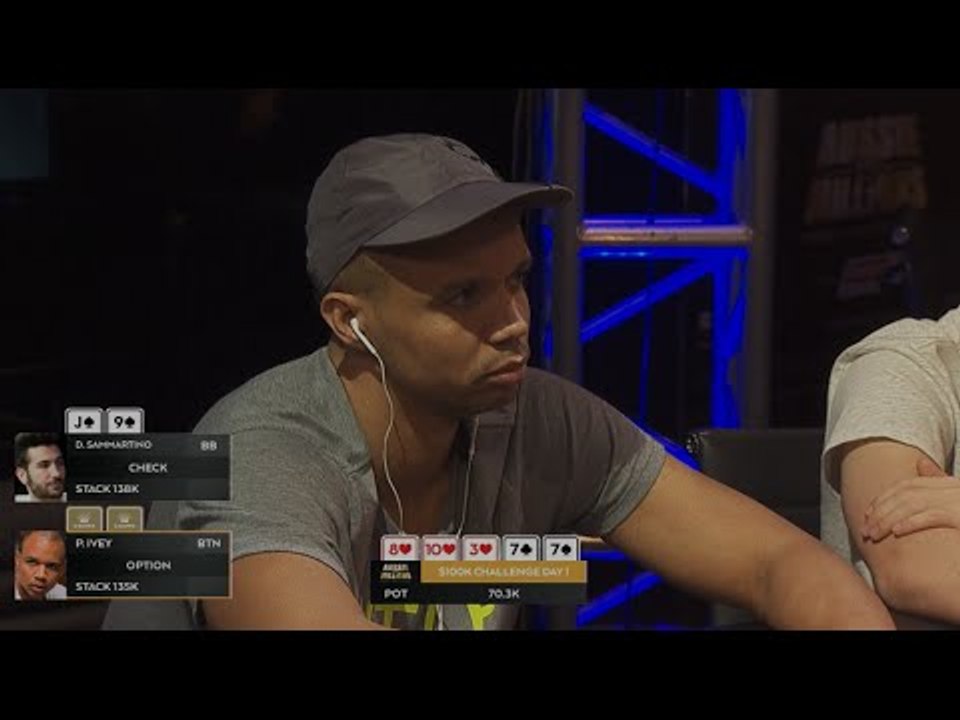 Phil Ivey - Huge River All-In Poker - 2016 Aussie Millions $100k Challenge | PokerStars
