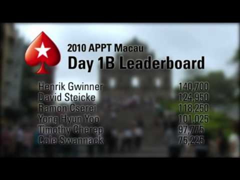 APPT Macau 2010: Day 1C Update - Asia Pacific Poker Tour PokerStars.com