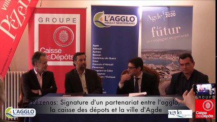 Signature d'un partenariat entre l'agglo,la caisse des dépots et la ville d'Agde