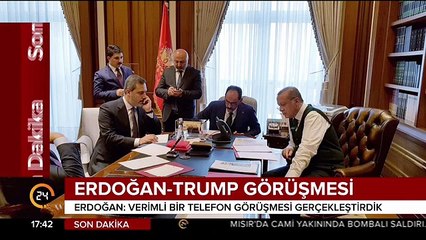 İşte Cumhurbaşkanı Erdoğan ve Trump görüşmesinden ilk kareler