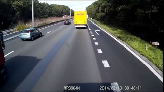 Car vs truck crash E40 Aalter (Belgium)