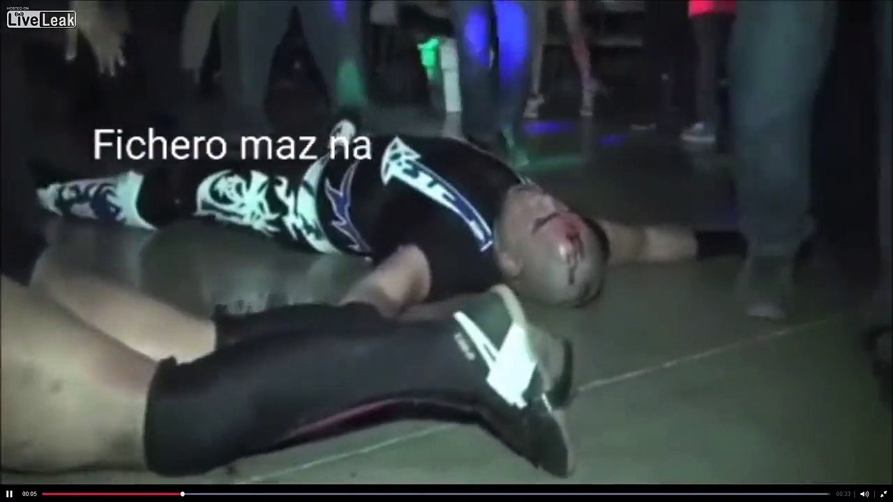 Wannabe fighter meets the cold hard ground.