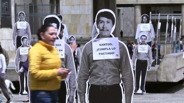 ONGs recuerdan a víctimas del conflicto colombiano en centro de Bogotá