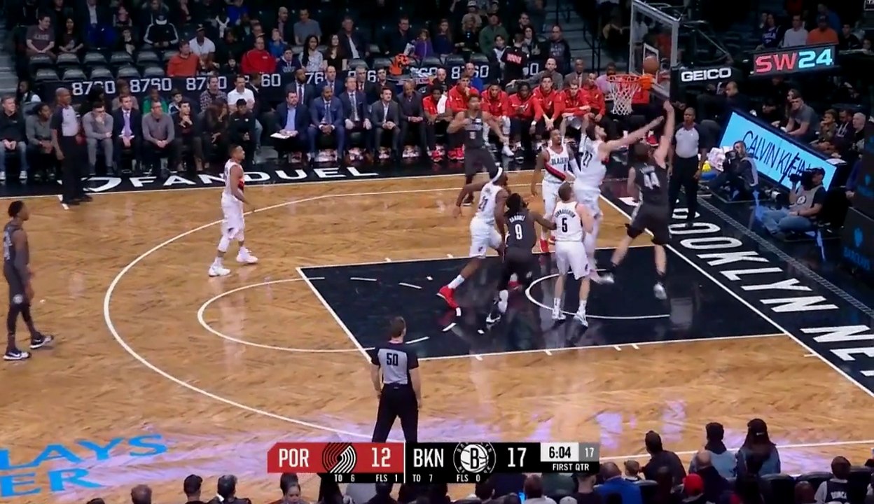Jusuf Nurkić blokade i odbrana vs Brooklyn