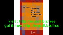 Technology and Applications of Amorphous Silicon (Springer Series in Materials Science)