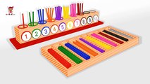 Learn Colors and Numbers 1 to 10 with Wooden Stacking and Sorting Toys - Preschool Learning Videos