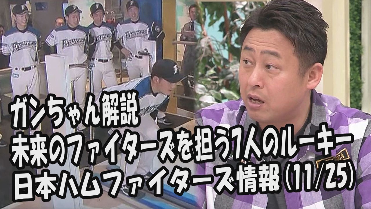 日本ハム ガンちゃん解説 未来のファイターズを担う7人のルーキー！ 2017.11.25 日本ハムファイターズ情報 プロ野球