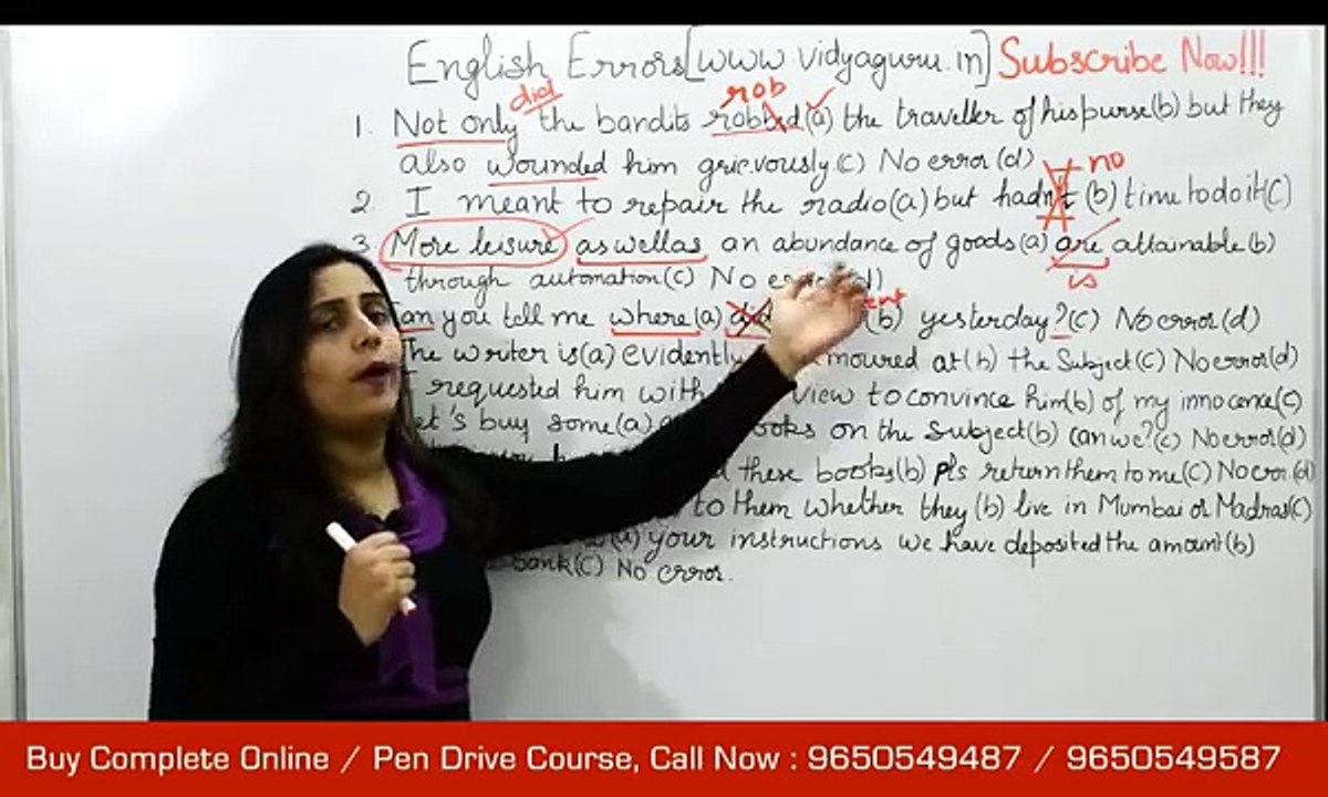 SSC CHSL, IBPS Clerk preparation 2017 in English Classes- Sentence Correction Tricks