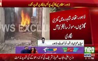 Tehreek Labaik potester attack on Police station of Shadra !!!