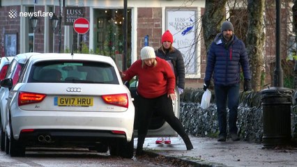 Pretty slippery! Ice causes havoc in Scotland